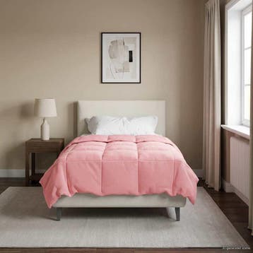 vidaXL Volledig Jaar Dekbed Gekwilt Roze 140 x 200 cm, Verzenden, Nieuw