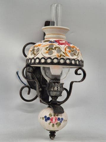 Wandkandelaar - Wandlamp in landhuisstijl – gesmeed ijzer en