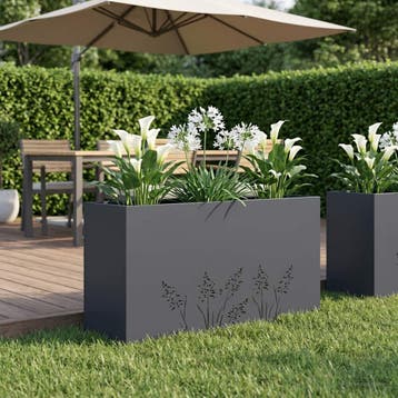vidaXL Plantenbak Antraciet 100 x 30 x 49 cm Koudgewalst, Verzenden, Nieuw
