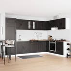 vidaXL Keuken Kast Kalmar Zwart 80 x 46 x 81,5 cm Bewerkt, Verzenden, Nieuw