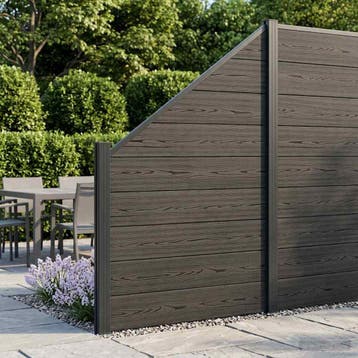 vidaXL Hekset 3 pcs 446 x 186 cm WPC en Aluminium Zwart, Verzenden