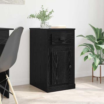 vidaXL Bijzetkast 40 x 50 x 75 cm Bewerkt hout Zwart Eiken, Verzenden, Nieuw