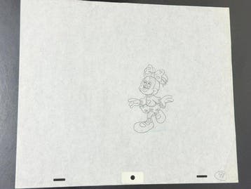 Walt Disney - Originele animatietekening van Minnie Mouse -, Nieuw