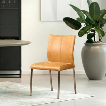 Set van 10 Leren eetkamerstoelen Basic - Vintage Cognac, Ophalen of Verzenden, Nieuw, Leer