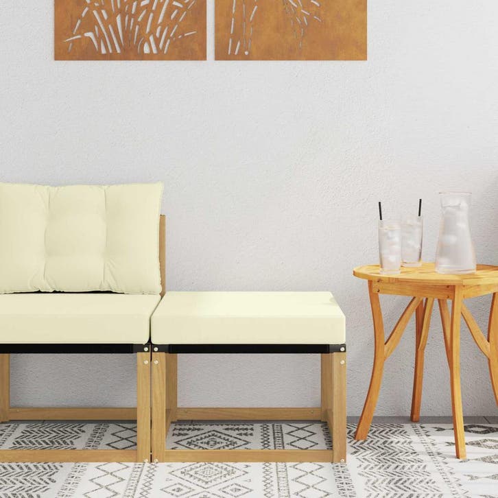 vidaXL Buiten Voetenbank Massief acaciahout en, Tuin en Terras, Tuinsets en Loungesets, Nieuw, Verzenden