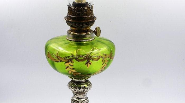 Petroleumlamp - Glas - Napoléon III, Antiek en Kunst, Curiosa en Brocante