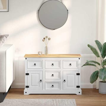 vidaXL Opbergkisten Corona Wit 112 x 40 x 75 cm Massief, Verzenden