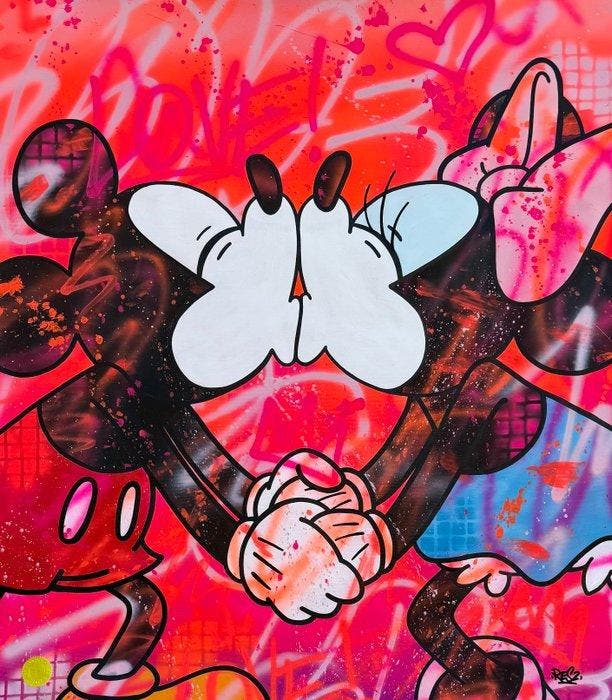 Alessandro Chindamo (1987) - Mickey and Minnie Mouse, Antiquités & Art, Art | Peinture | Moderne