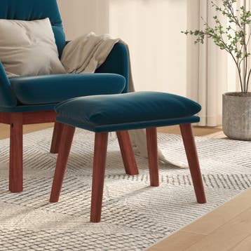 vidaXL Voetenbank 45x29,5x35 cm fluweel blauw, Verzenden