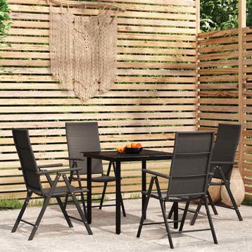 vidaXL 5-delige Tuinset zwart, Verzenden, Nieuw, Tuinset