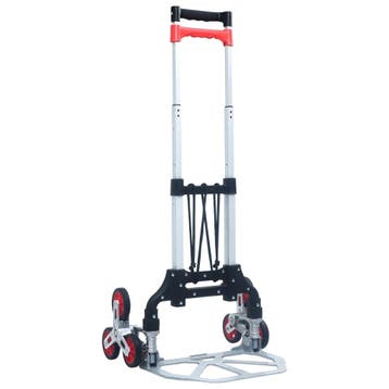 vidaXL Traptrolley inklapbaar 70 kg aluminium zilverkleurig, Doe-het-zelf en Bouw, Verzenden, Nieuw