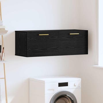 vidaXL Wandkast 100 x 36.5 x 35 cm Bewerkt hout Zwart eiken, Verzenden, Nieuw