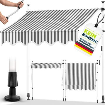 Klemluifel - Balkon luifel - Verticale luifel - 300 cm - Gri, Verzenden