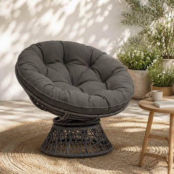 vidaXL Hangstoel Kussen VIANEN 100% Polyester Antraciet Ø 60, Verzenden, Nieuw