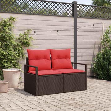 vidaXL Tuin Sofa met kussen met opslag 120 x 62 x 69 cm poly, Verzenden, Nieuw