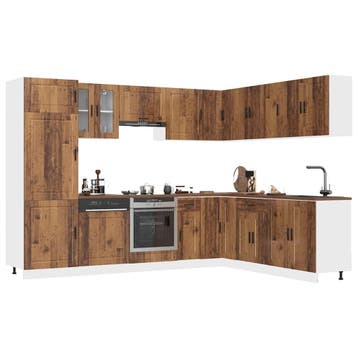 vidaXL 14-delige Keukenkastenset Porto bewerkt hout oud, Verzenden, Nieuw