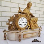 Figurale pendule - Japy Frères - Albast, Regel - 1850-1900