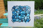 Kev Munday - Cool Blue Characters, Antiek en Kunst