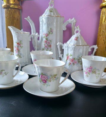 Koffie- en theeservies (11) - Porselein - vintage, Antiek en Kunst
