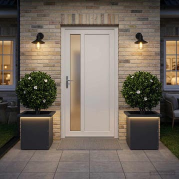vidaXL Tuinplantenbak met led 2 st Antraciet 30 x 30 x 30 cm, Verzenden, Nieuw