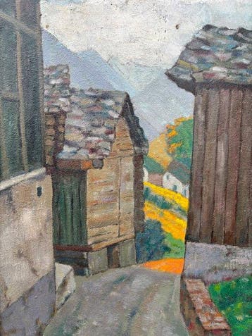 Eugène Masselus (1897-1998) - 2 x steegje te Martigny, Antiek en Kunst