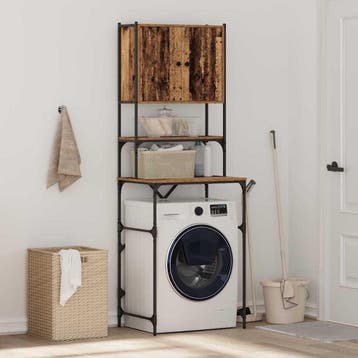 vidaXL Wasmachinekast Oud hout 68 x 48,5 x 194 cm Bewerkt, Verzenden