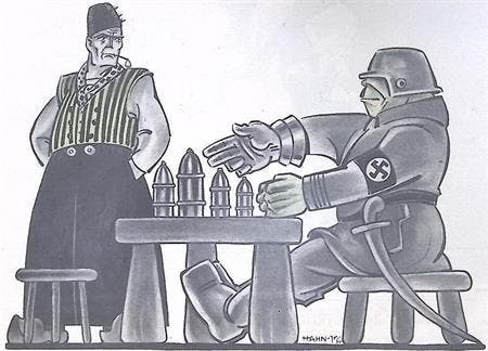 Hitlers aanbod aan Nederland op spotprent (lijst optie), Antiek en Kunst, Kunst | Litho's en Zeefdrukken, Verzenden