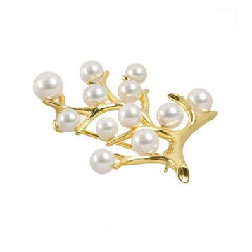 Mikimoto - Broche - 18 karaat Geel goud