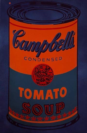 Andy Warhol - “Colored Campbells Soup Can, 1965. (blue &