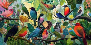 Felix van Horst - Vibrant Aviary (XXL), Antiek en Kunst