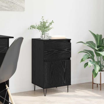 vidaXL Dressoir Zwart eiken 35 x 40 x 70 cm Bewerkt hout, Verzenden