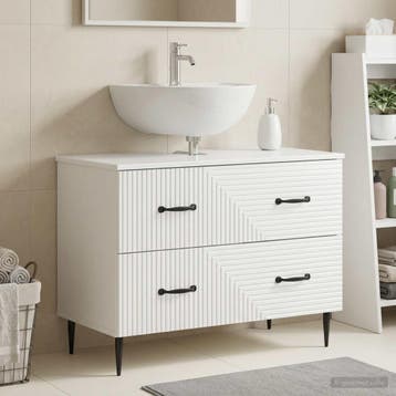 vidaXL Wastafel kabinet voor de badkamer HAARLEM Hoogglans, Verzenden, Nieuw