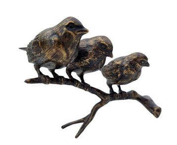 Figurine - Beeldje - Bird family - Brons - Bronze
