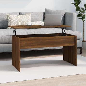 vidaXL Salontafel 102x50,5x52,5 cm bewerkt hout bruin, Verzenden