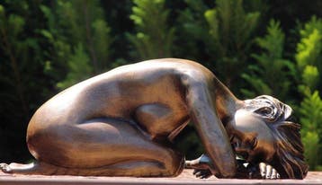 Beeld, sleeping beauty - 40 cm - Brons