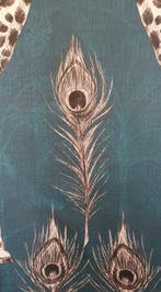 TESSUTO Art Deco Katoenen satijn petrolkleur - 300x300cm -