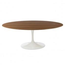 Eettafel Tulip Table Oval Bovenblad walnoot Onderstel wit, Huis en Inrichting, Tafels | Eettafels, Nieuw, Verzenden