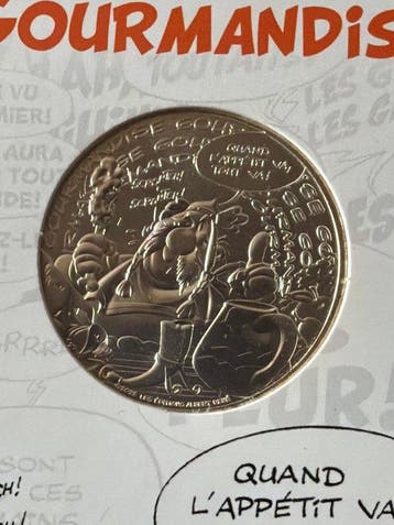 France. 10 Euro 2022 Asterix und Obelix - Gourmandise 17g, Postzegels en Munten
