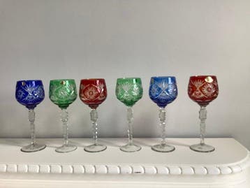 Verre à vin (6) - Cristal - Verres en cristal Arnstadt, Antiquités & Art
