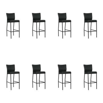 Set van 8 Leren barkrukken Revolt hoog - Toledo Nero, Nieuw, Leer, Ophalen of Verzenden, 90 cm of meer