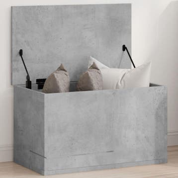 vidaXL Opbergbox 60x35x35 cm bewerkt hout betongrijs, Verzenden, Nieuw