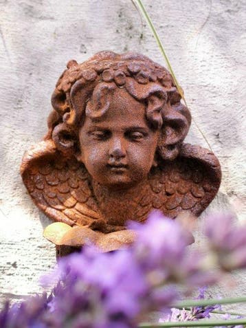 Statuette, Cherubijn - 23 cm - Fer
