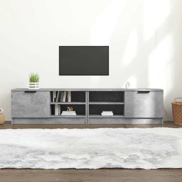 vidaXL Tv-meubels 2 st 80x35x36,5 cm bewerkt hout betongrijs, Verzenden, Nieuw