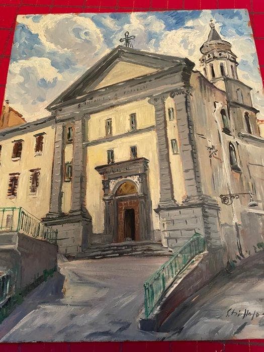 Edmondo di Napoli (1938-2016) - Chiesa di SantAntonio a, Antiquités & Art, Art | Peinture | Classique