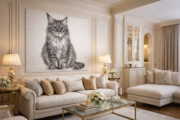 Exclusief jacquard-wandtapijt Gatto Felino - 155x140cm -