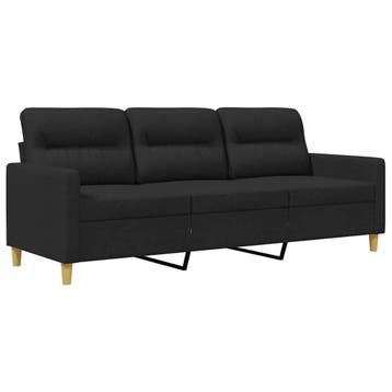 Driezitsbank 180 cm zwart - Direct leverbaar! Bespaar 47%..., Verzenden, 150 tot 200 cm, Driepersoons, 75 tot 100 cm
