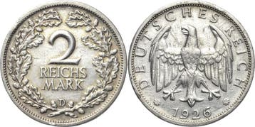2 Reichsmark 1926 Kleinmunten, Verzenden