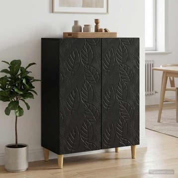 vidaXL Dressoir Zwart 66 x 34,5 x 90 cm Bewerkt hout, Verzenden