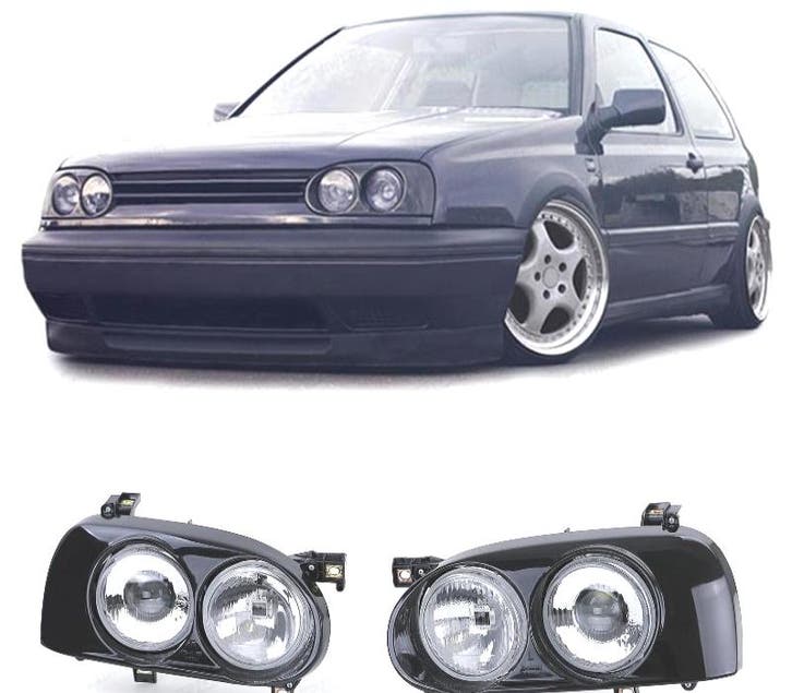PHARES VOLKSWAGEN VW GOLF 3 NOIR, Autos : Pièces & Accessoires, Éclairage, Envoi