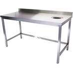 Rvs werktafel met afvalgat en rand 1200x700x900 mm, Verzenden, Nieuw in verpakking